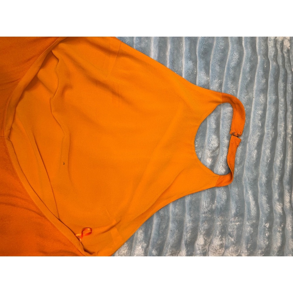 Reformation Orange Halter Neck Midi Dress Linen Blend Size Small - Picture 9 of 10